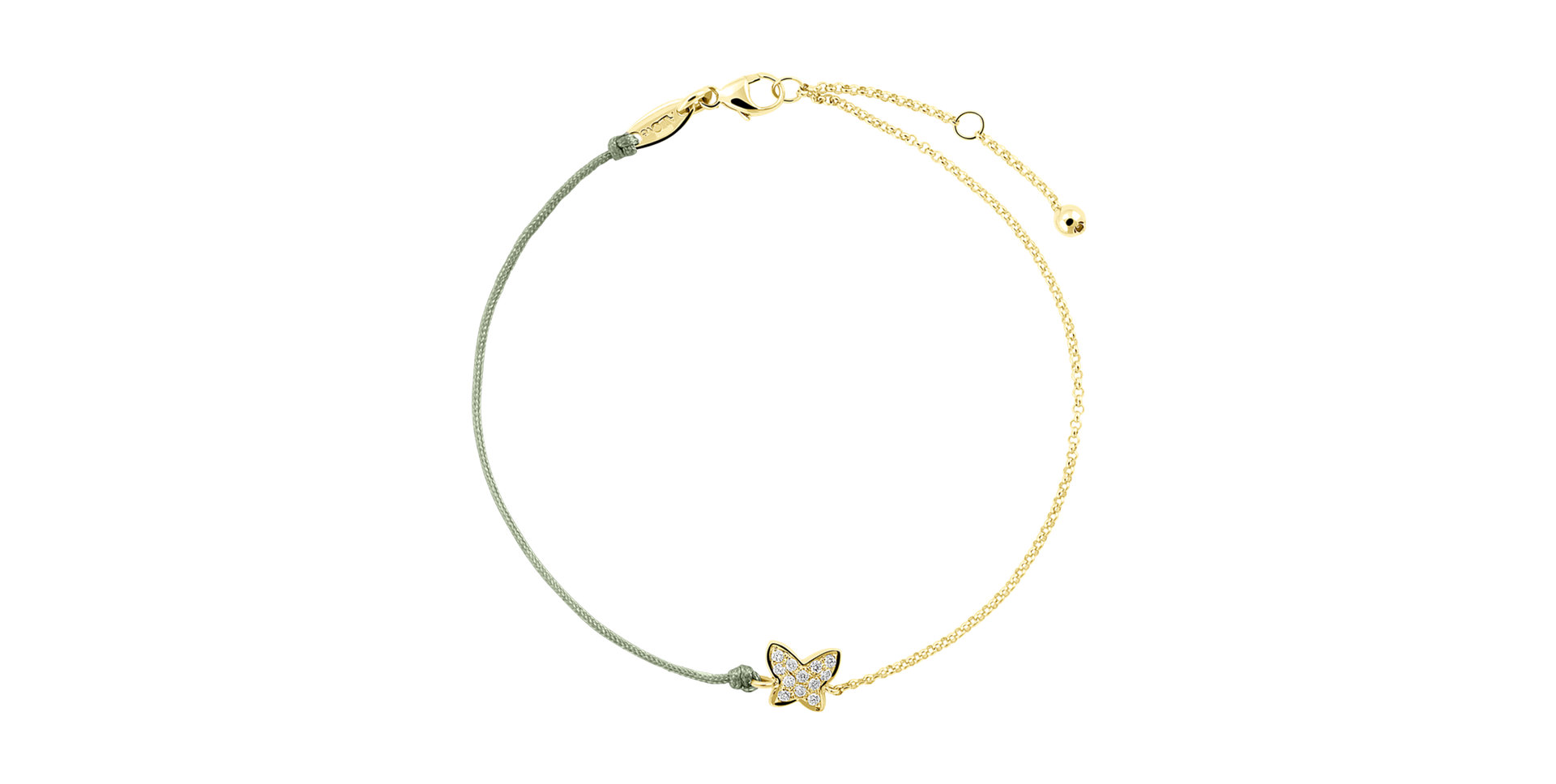 Diamantový náramok so šnúrkou Diamond Butterfly