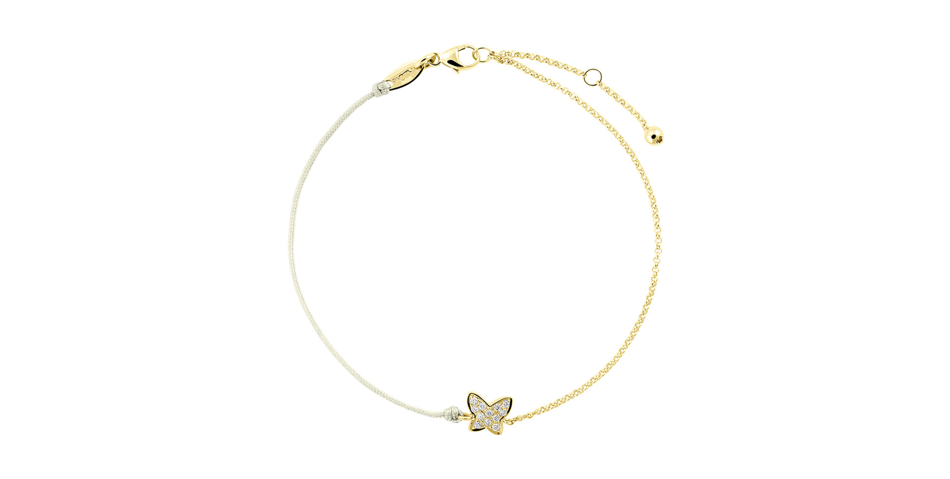Diamantový náramok so šnúrkou Diamond Butterfly