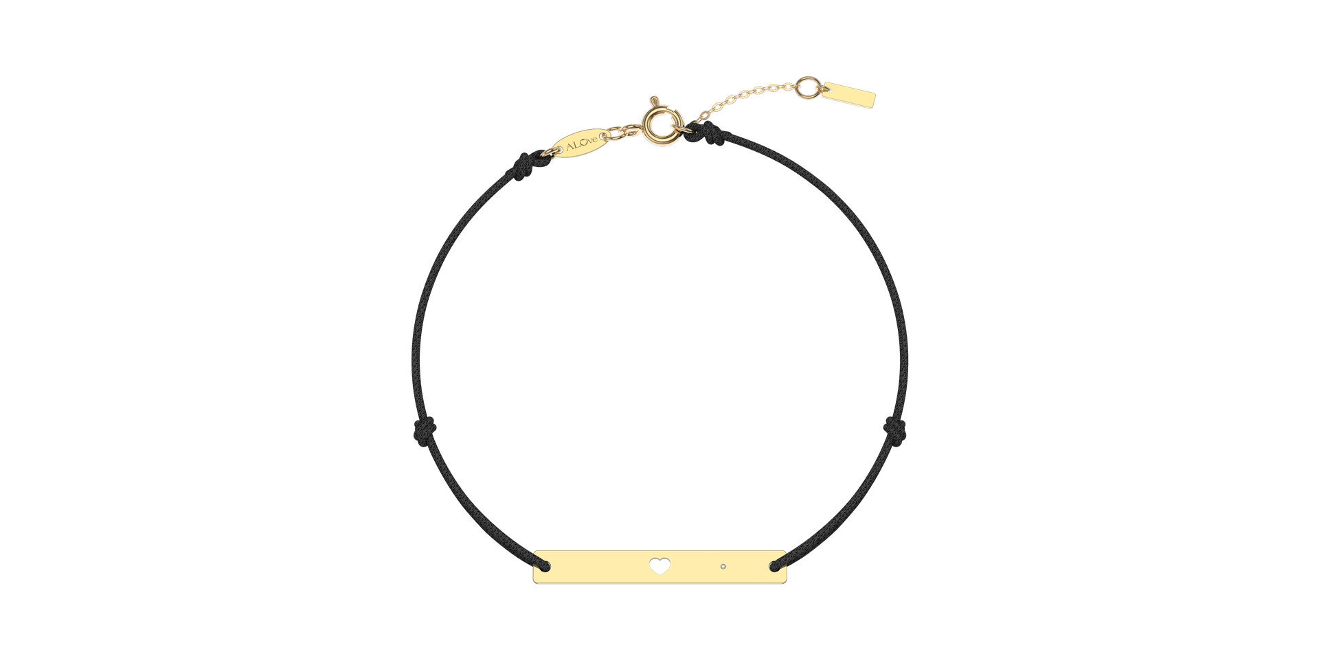 Diamantový náramok so šnúrkou Love U