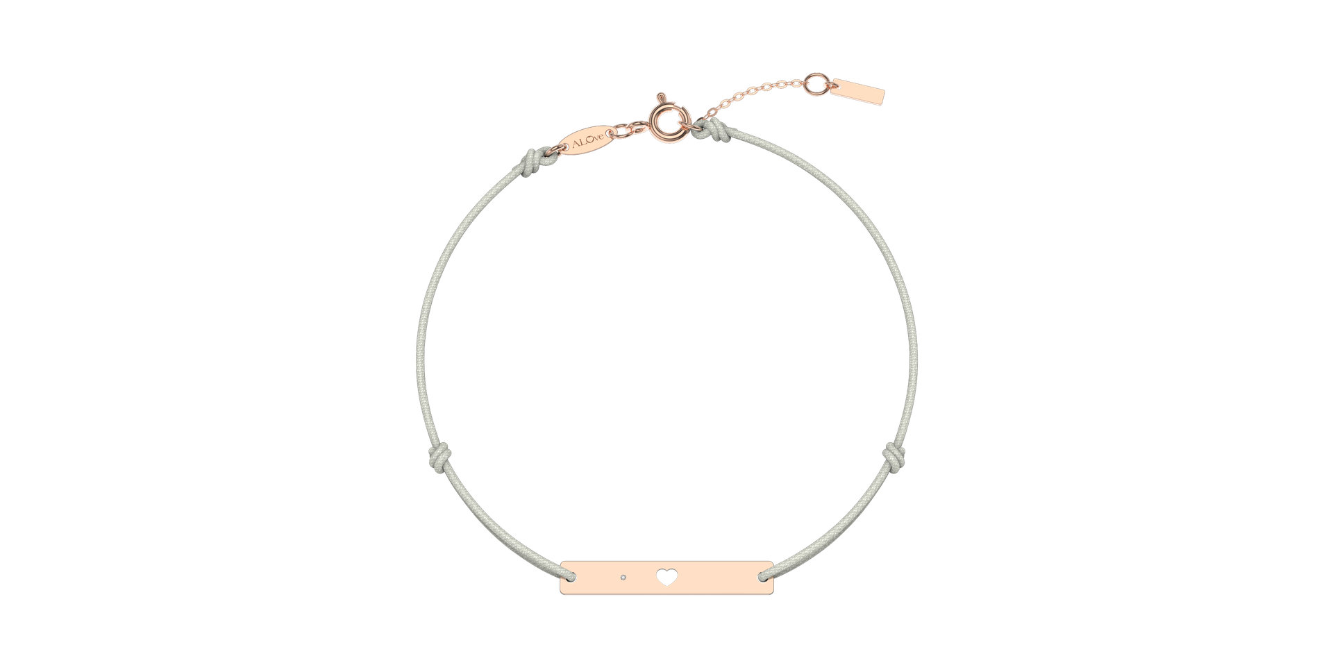 Diamantový náramok so šnúrkou Heart Stamp