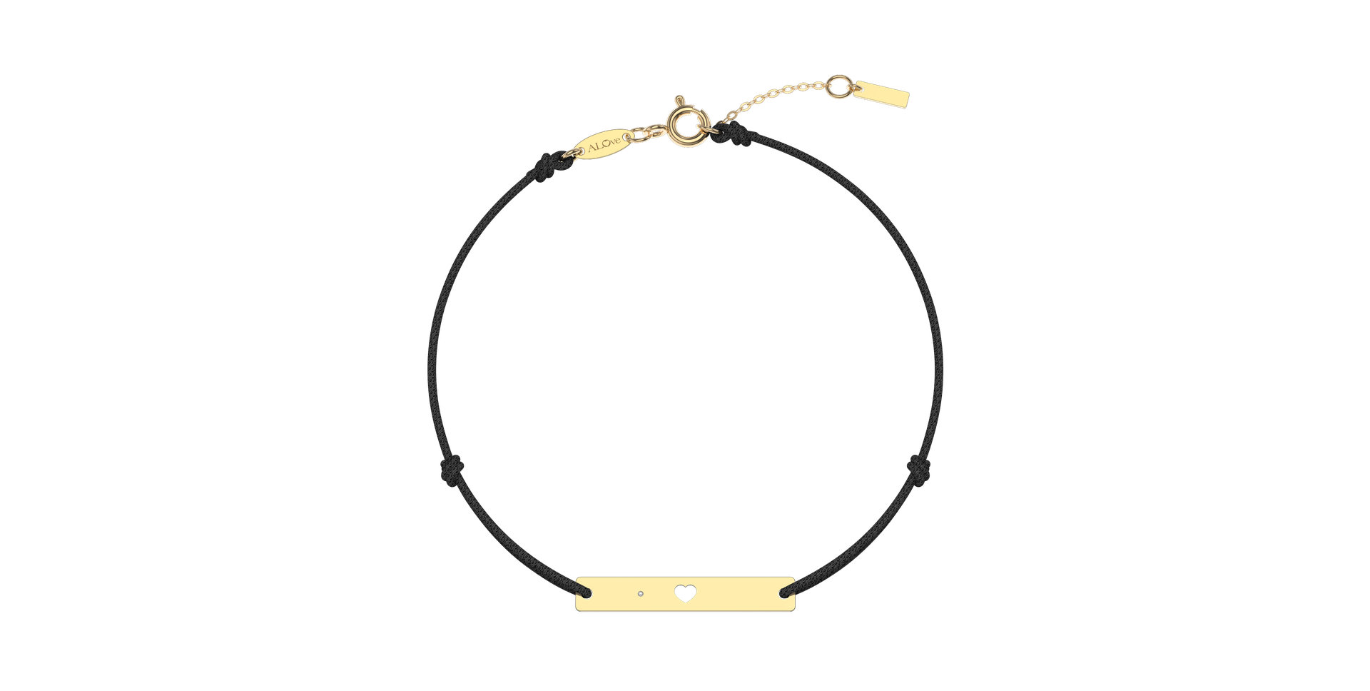 Diamantový náramok so šnúrkou Heart Stamp