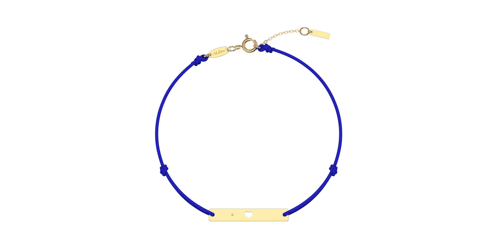 Diamantový náramok so šnúrkou Heart Stamp