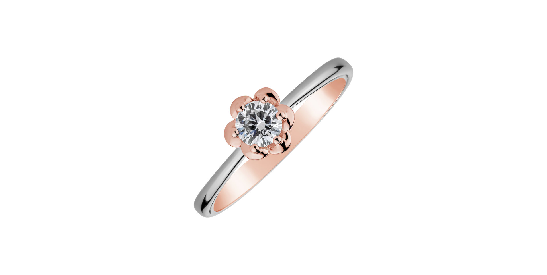 Prsteň s diamantom Dual Rose