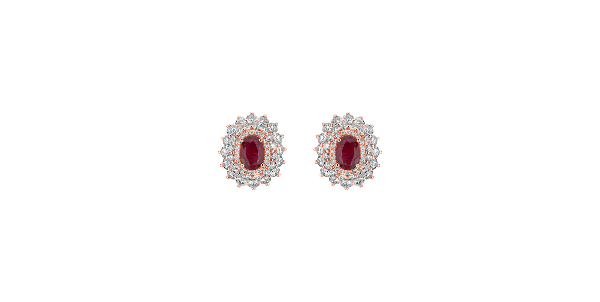 Náušnice s rubínom a diamantmi Royal Radiance