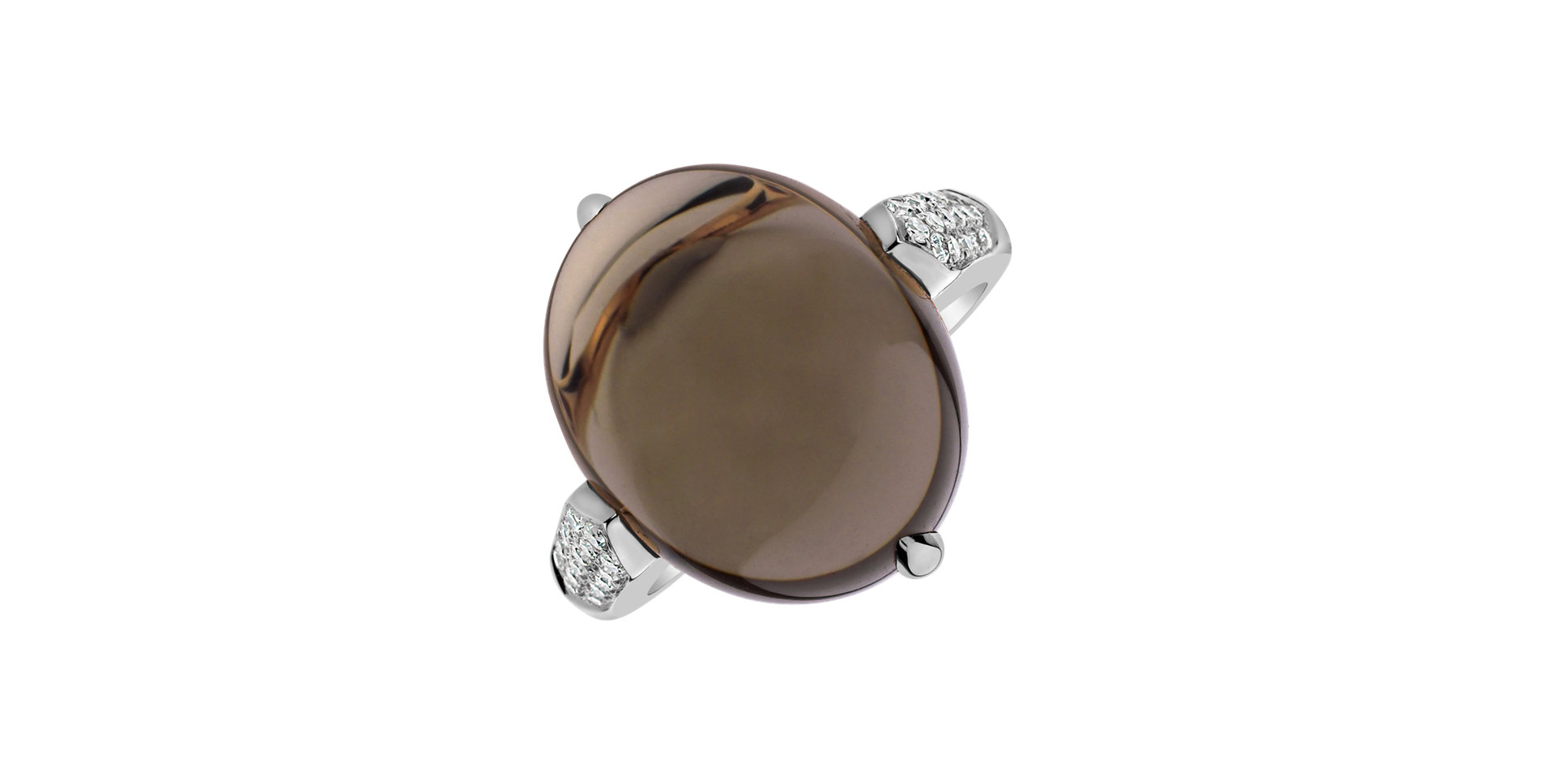 Prsteň s quartzom a diamantmi Drop Blossom