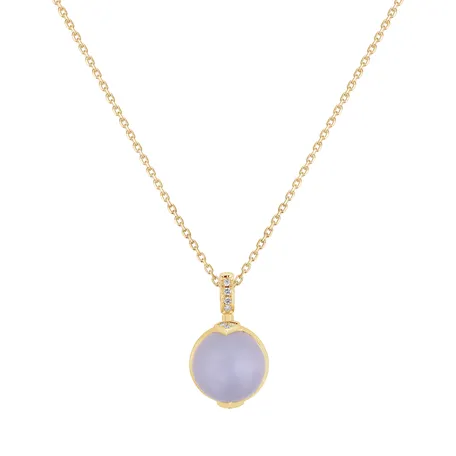 Přívěsok s chalcedonom a diamantmi Fairy Blossom