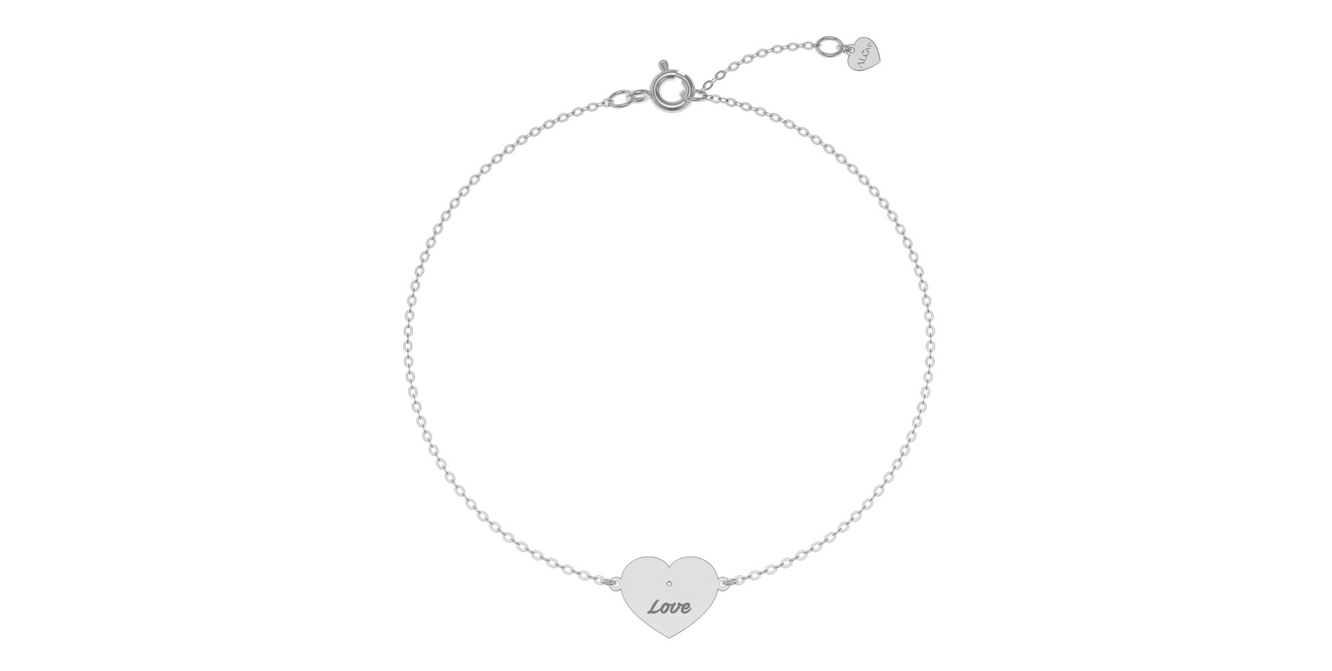 Náramok s diamantom Heart Love