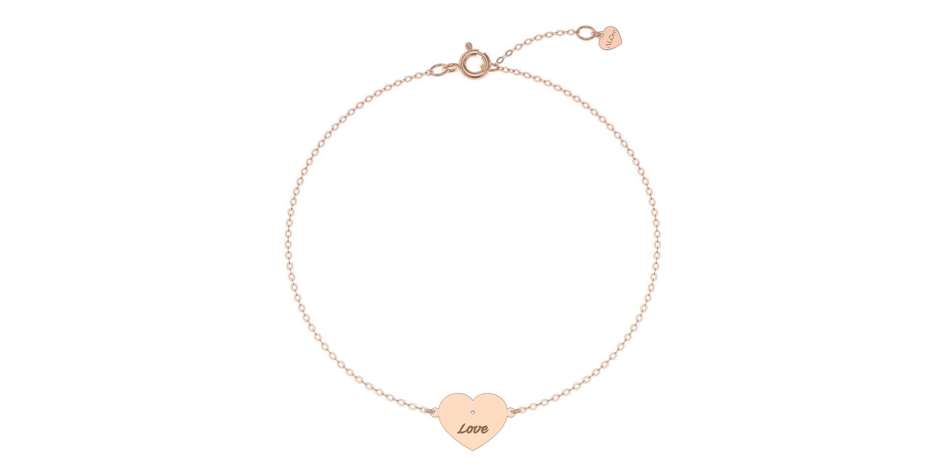 Náramok s diamantom Heart Love