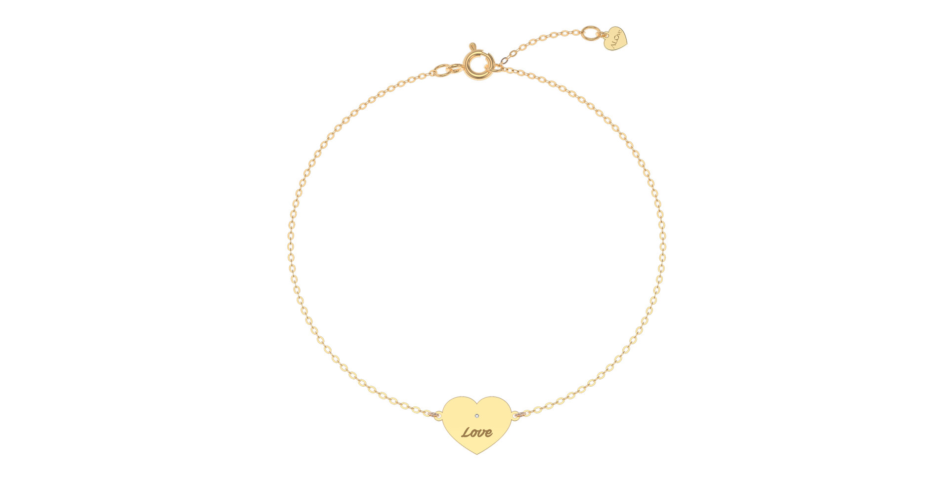 Náramok s diamantom Heart Love