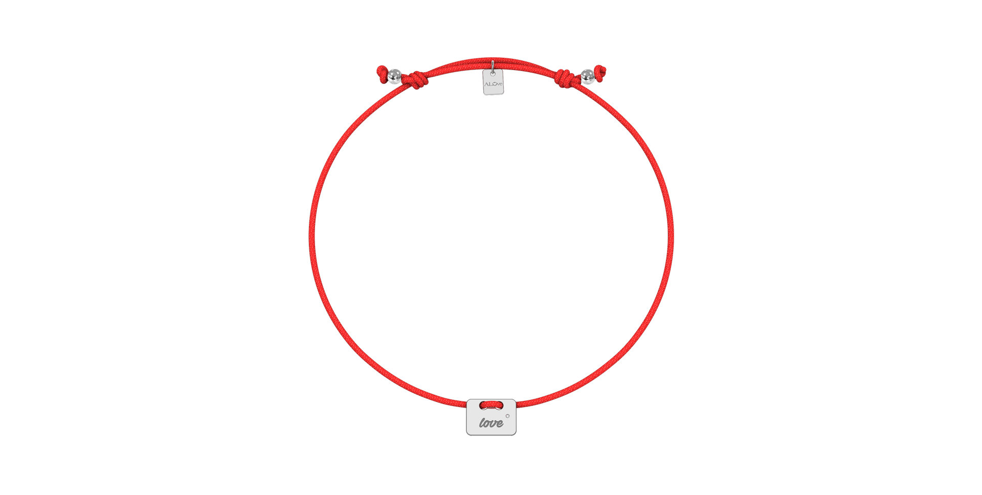 Diamantový náramok so šnúrkou Military Stamp Love