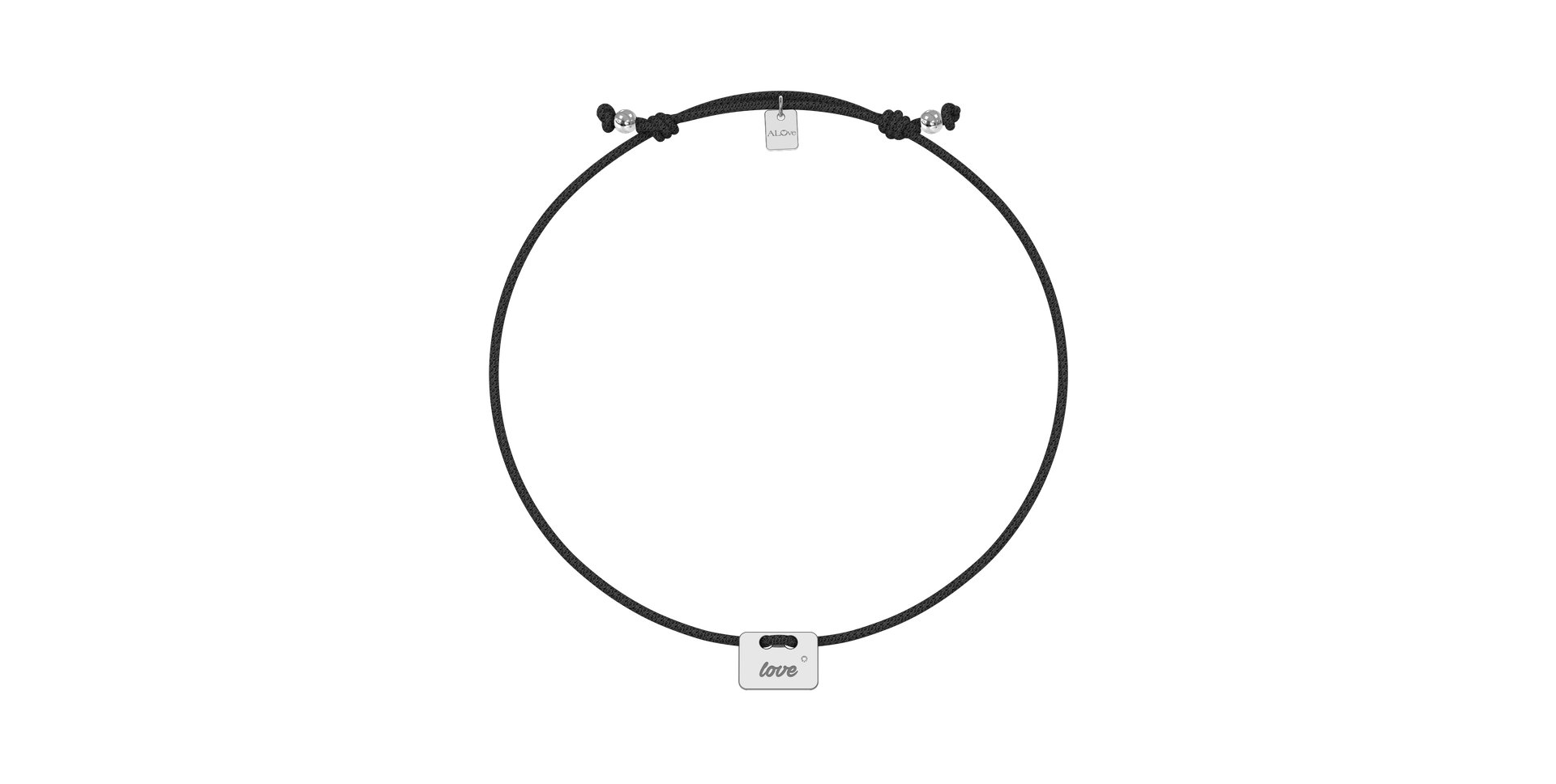 Diamantový náramok so šnúrkou Military Stamp Love