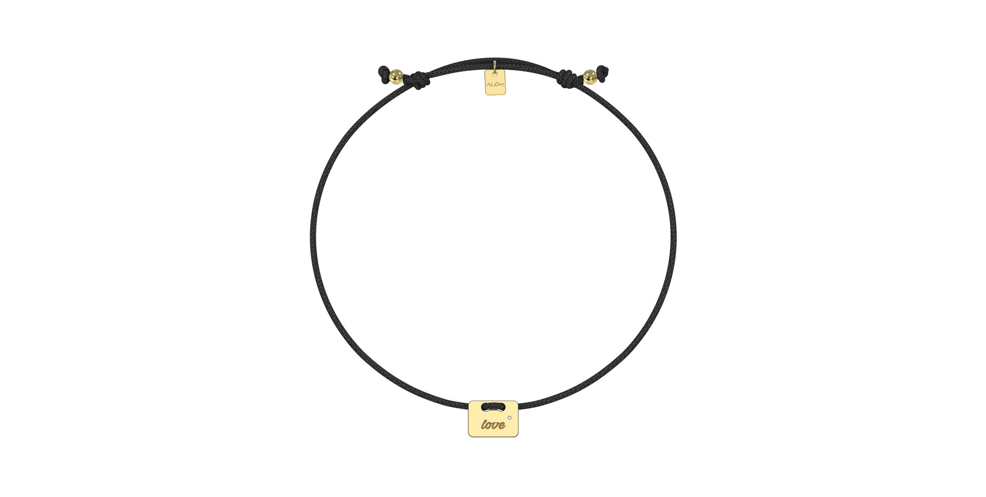 Diamantový náramok so šnúrkou Military Stamp Love