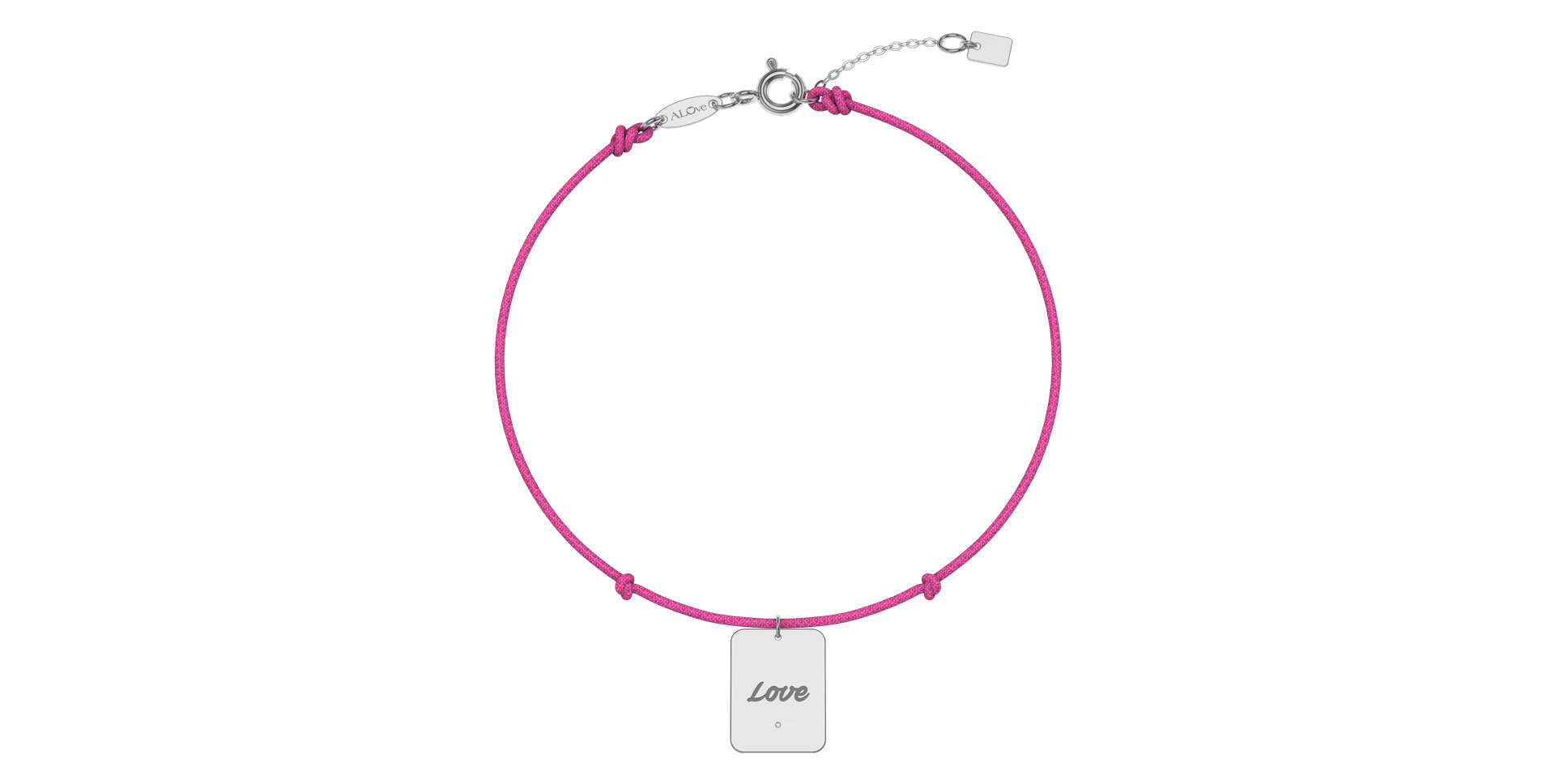 Diamantový náramok so šnúrkou Stamp Love