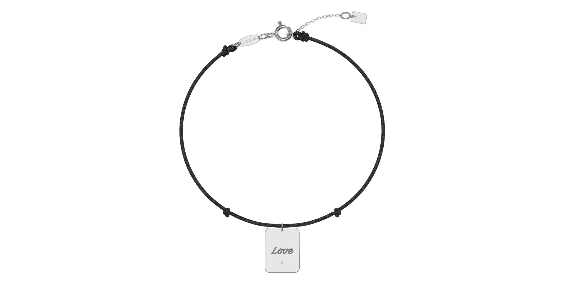 Diamantový náramok so šnúrkou Stamp Love