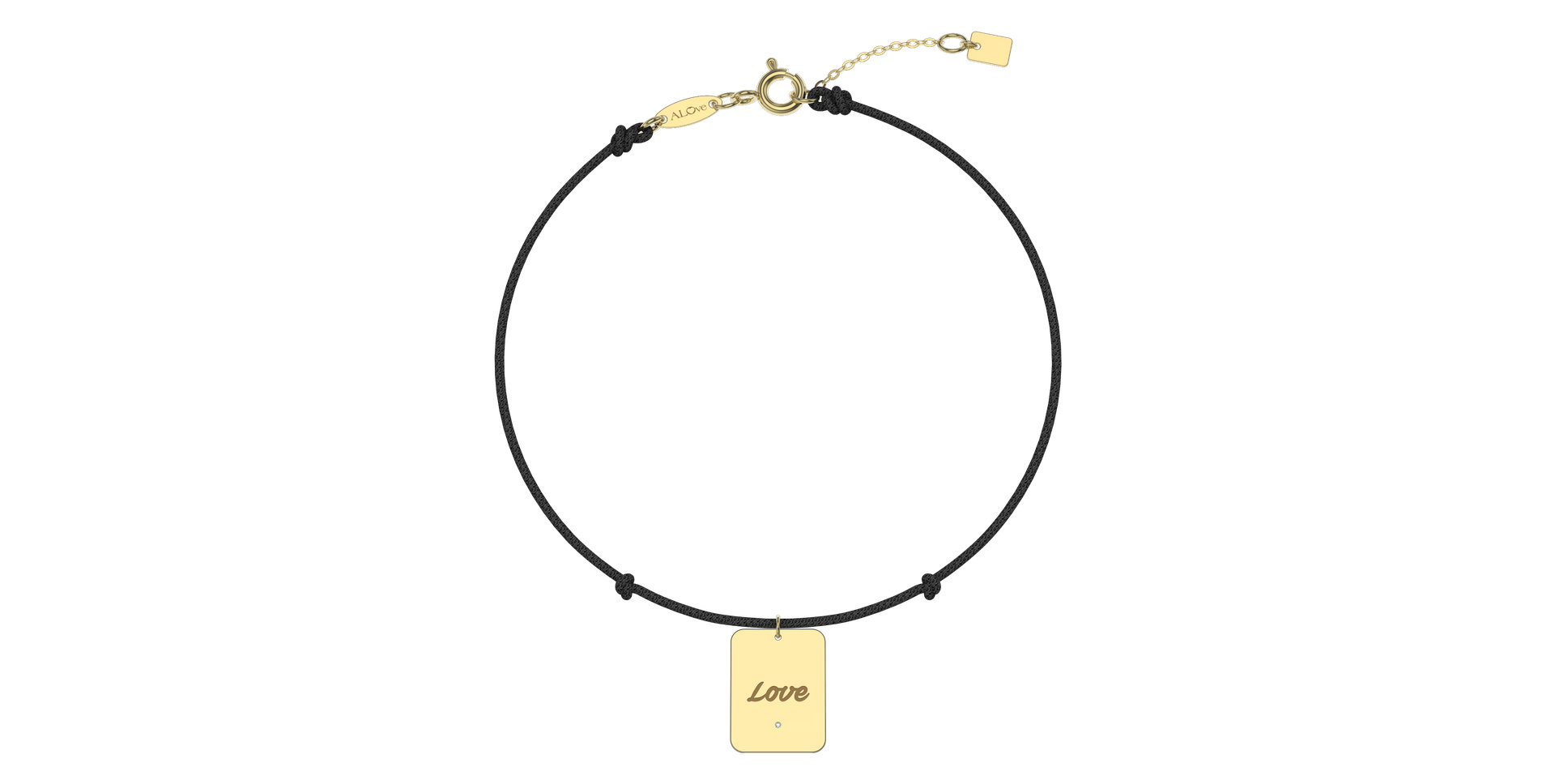 Diamantový náramok so šnúrkou Stamp Love