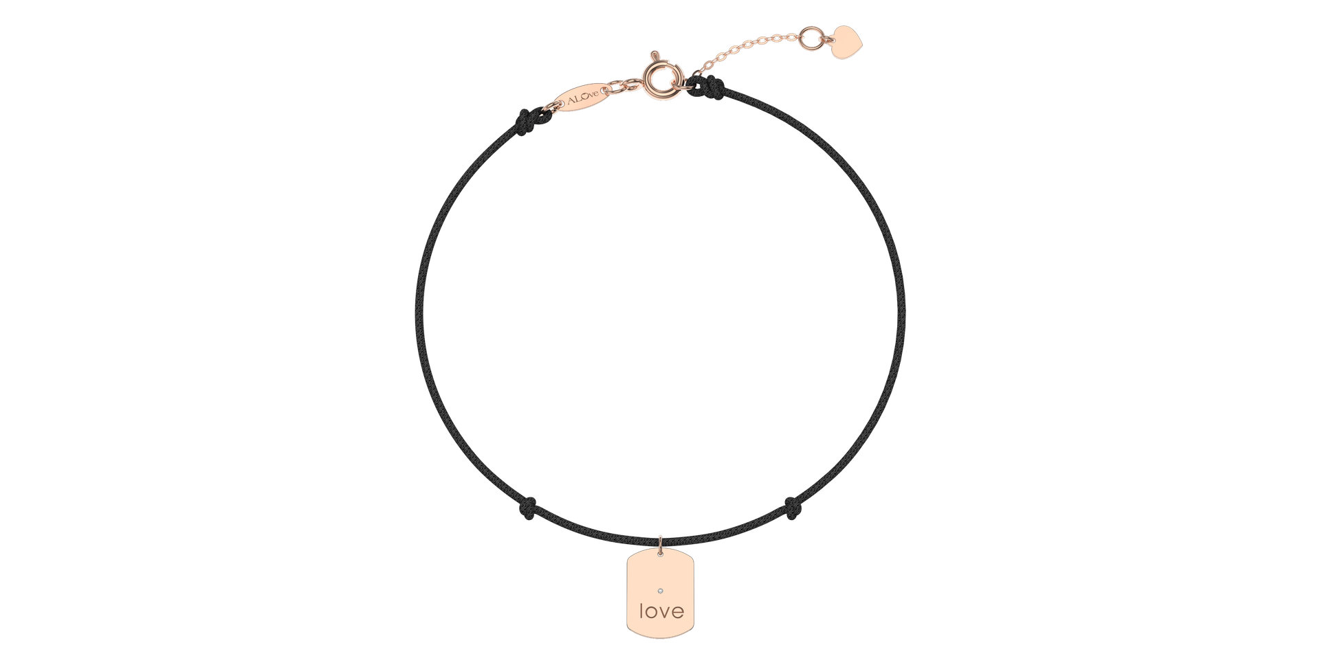 Diamantový náramok so šnúrkou Military Stamp