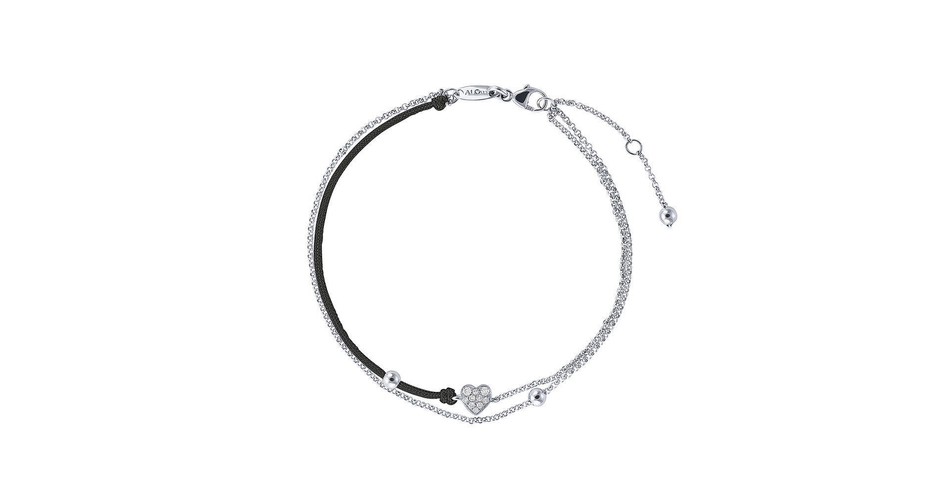 Diamantový náramok so šnúrkou Diamond Heart