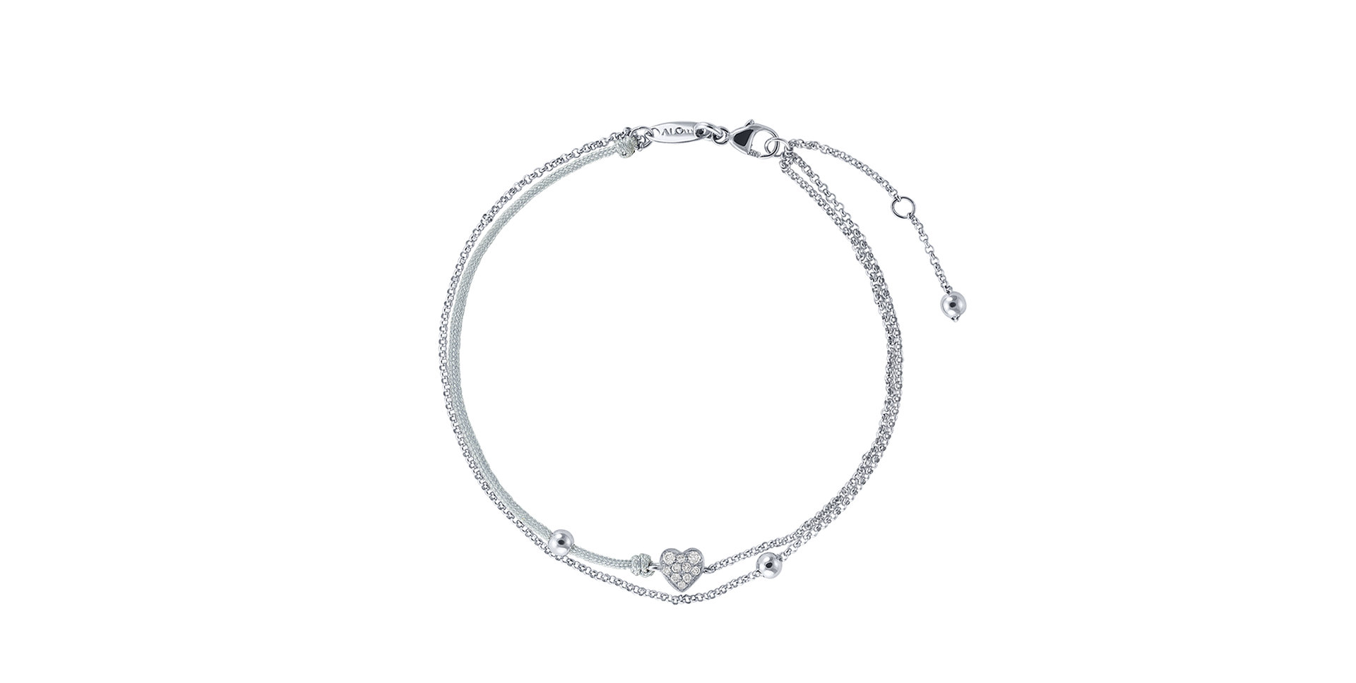 Diamantový náramok so šnúrkou Diamond Heart