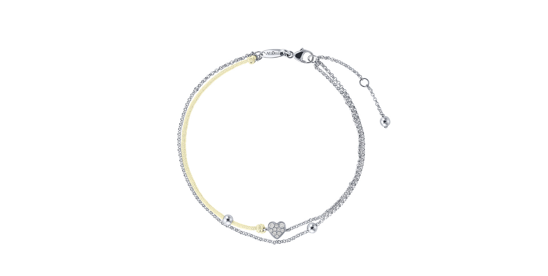 Diamantový náramok so šnúrkou Diamond Heart