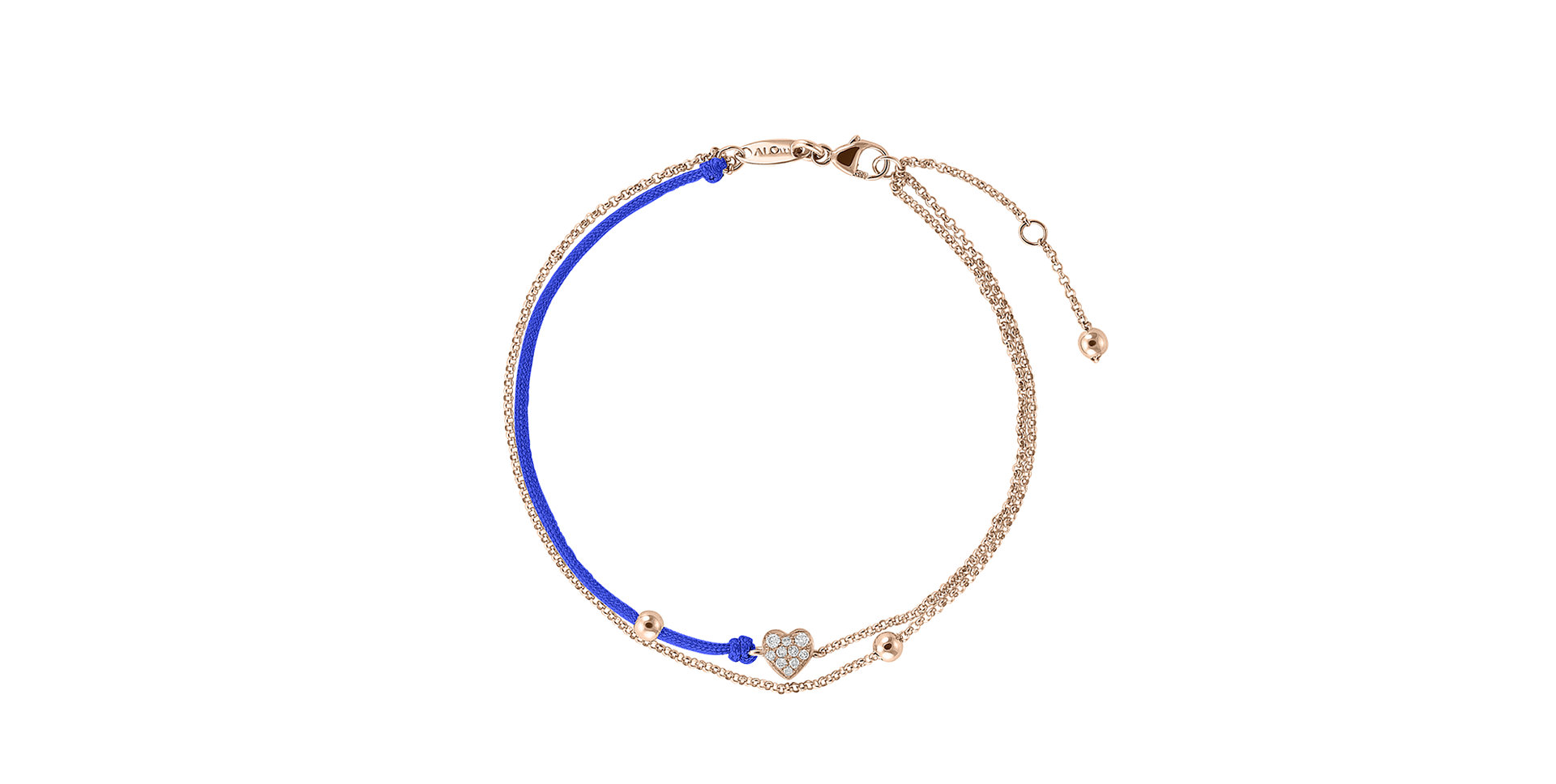 Diamantový náramok so šnúrkou Diamond Heart