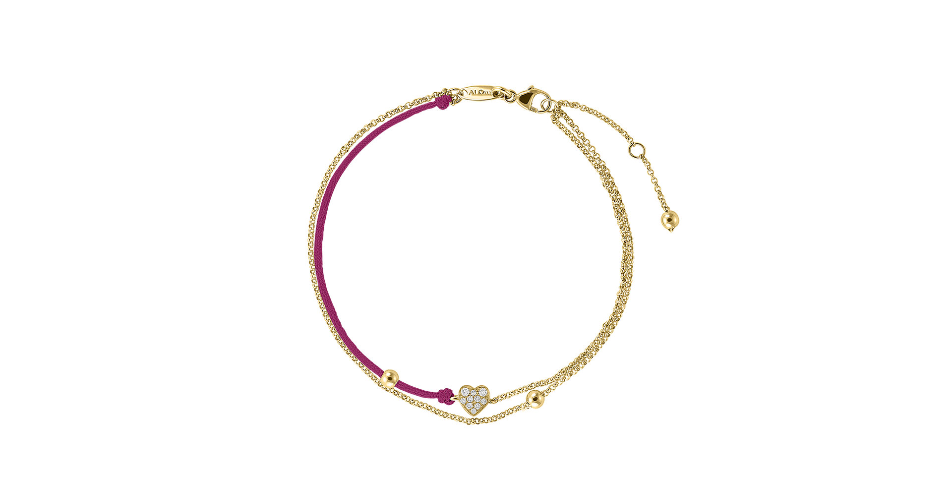 Diamantový náramok so šnúrkou Diamond Heart