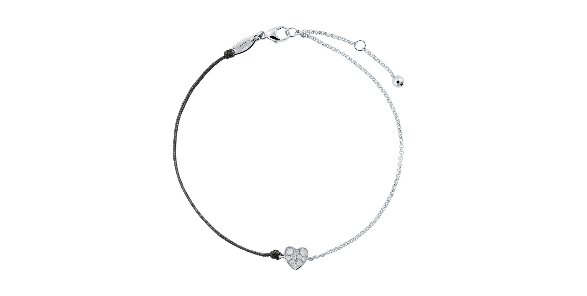 Diamantový náramok so šnúrkou Little Heart