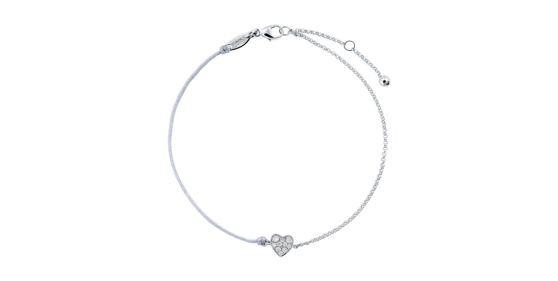 Diamantový náramok so šnúrkou Little Heart