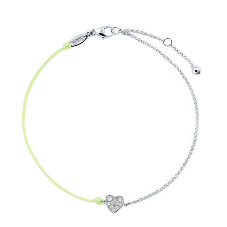 Diamantový náramok so šnúrkou Little Heart
