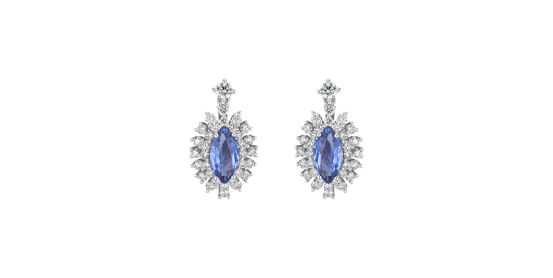 Náušnice s zafírom a diamantmi Sapphire King