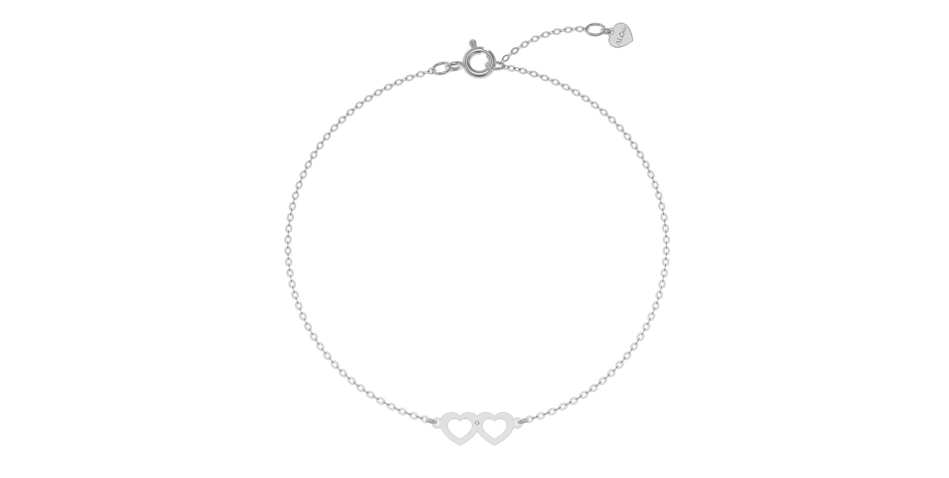 Náramok s diamantom Two Hearts