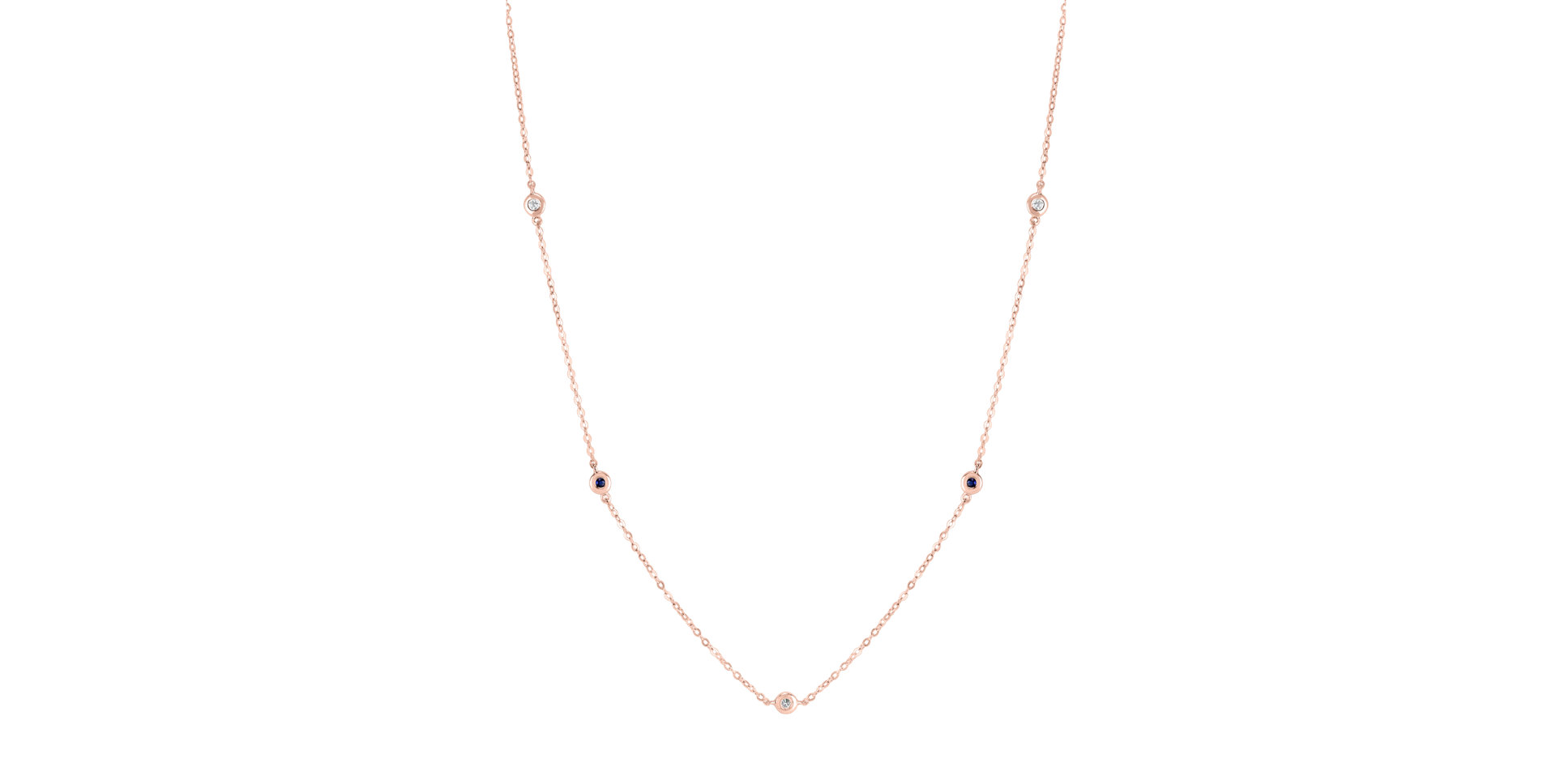 Náhrdelník s diamantmi a zafírmi Dots