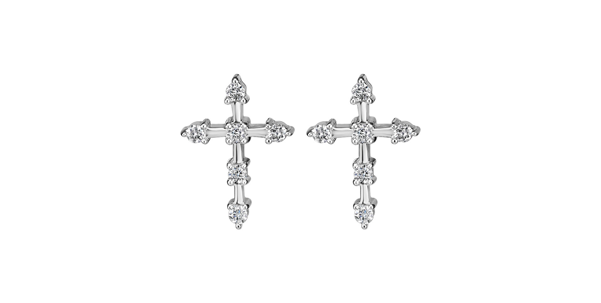 Náušnice s diamantmi Sparkling Cross