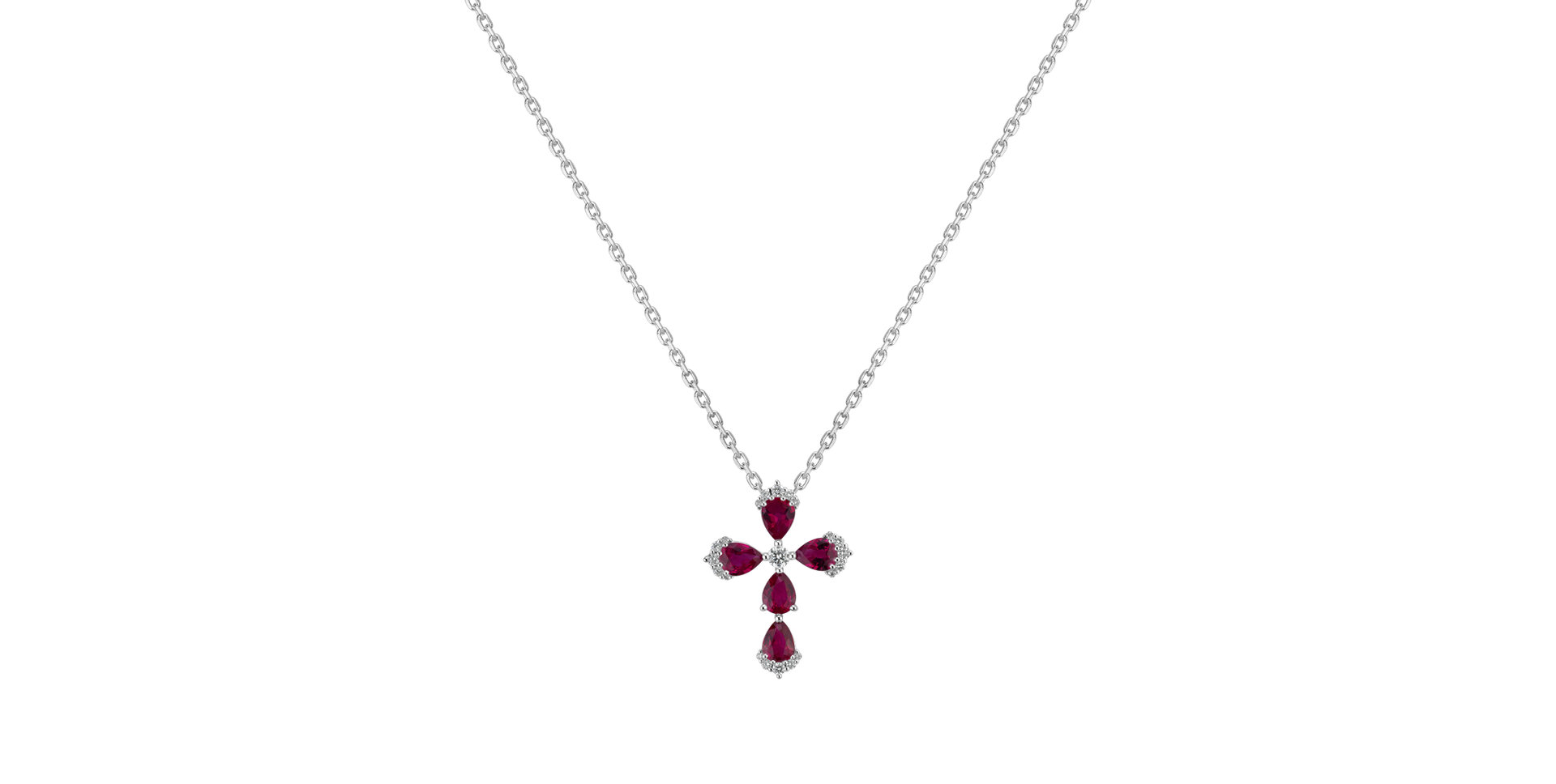 Přívěsok s diamantmi a rubínmi Temptation Cross