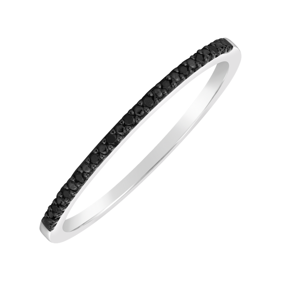 Prsteň s čiernymi diamantmi Shiny Line
