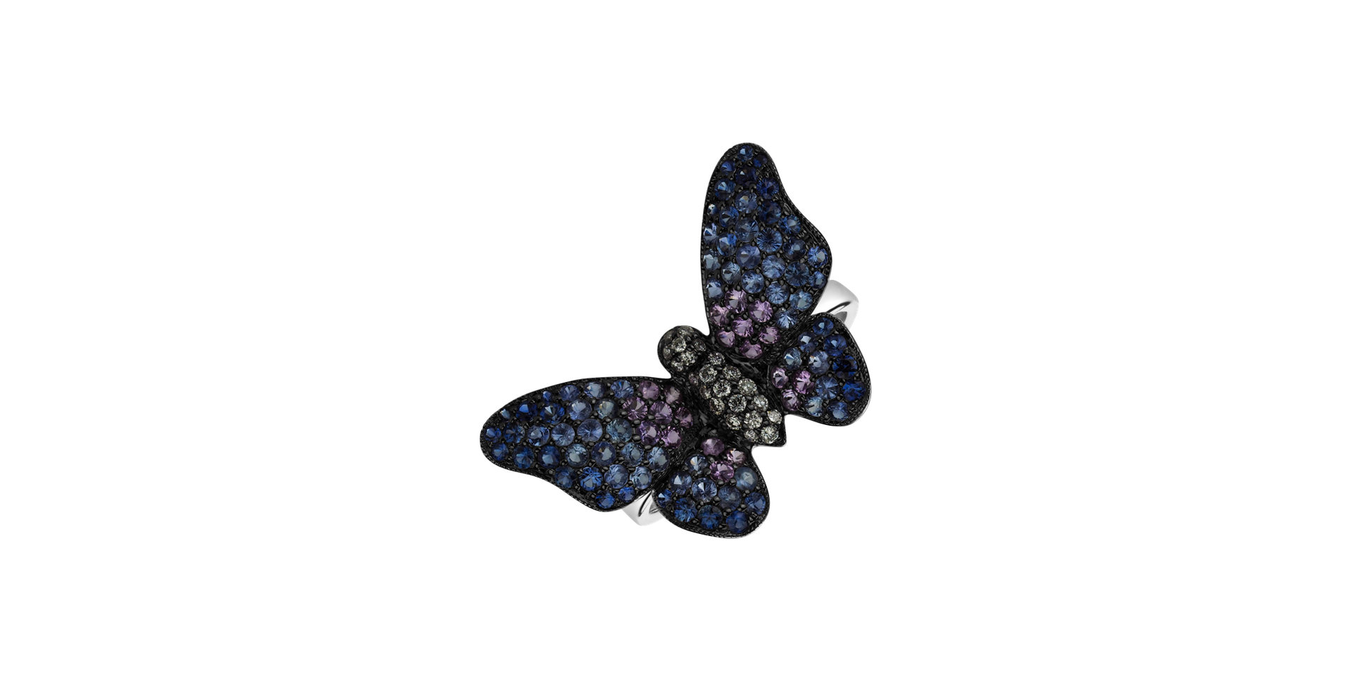 Prsteň s diamantmi a zafírmi Splendid Butterfly