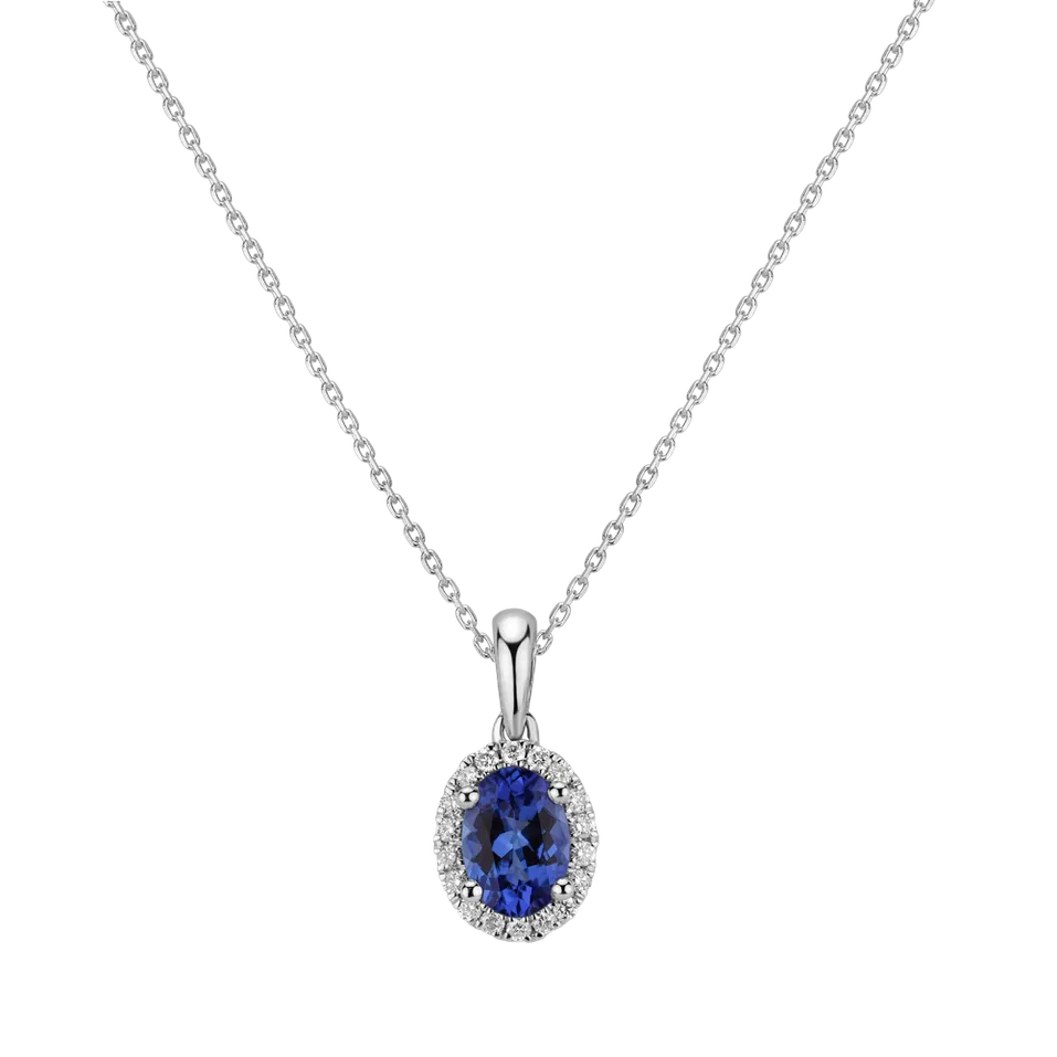 Přívěsok s tanzanitom a diamantmi Princess Essence