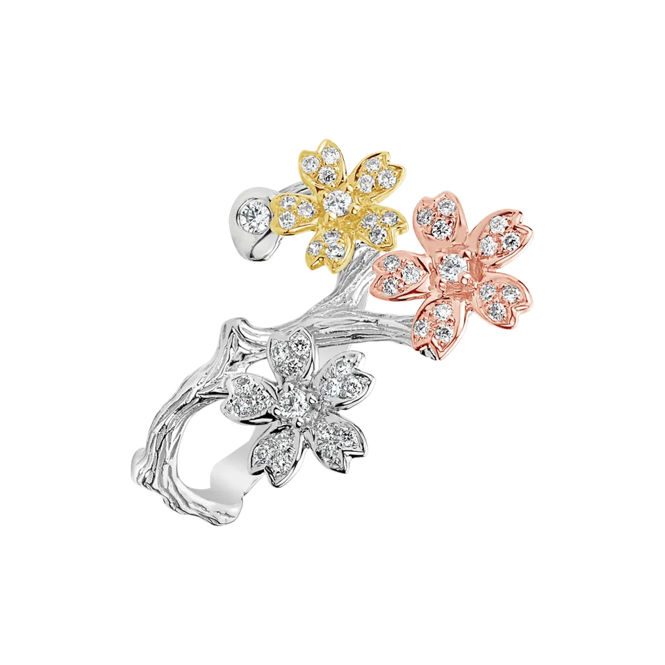 Prsteň s diamantmi Flower Feeling