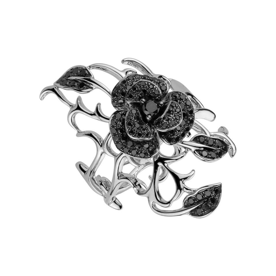 Prsteň s čiernymi diamantmi Garden Galaxy