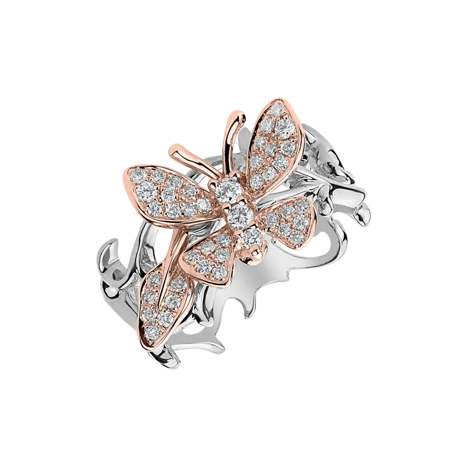 Prsteň s diamantmi Lush Butterfly