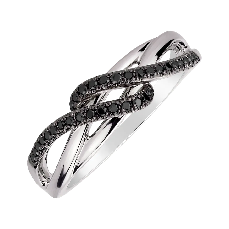 Prsteň s čiernymi diamantmi Vivid Elegance