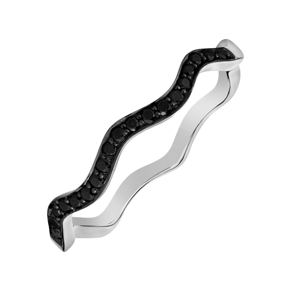 Prsteň s čiernymi diamantmi Simplicity