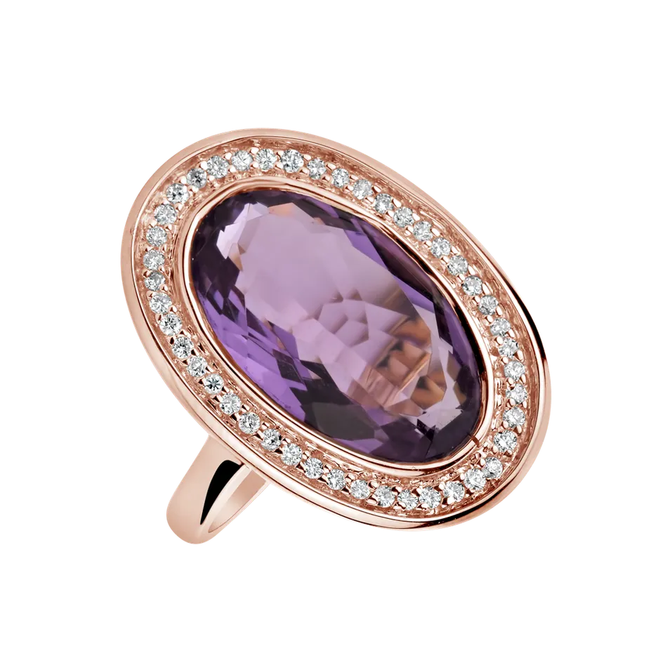 Prsteň s ametystom a diamantmi Odilon