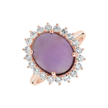 Prsteň s ametystom a diamantmi Diamond Euphoria