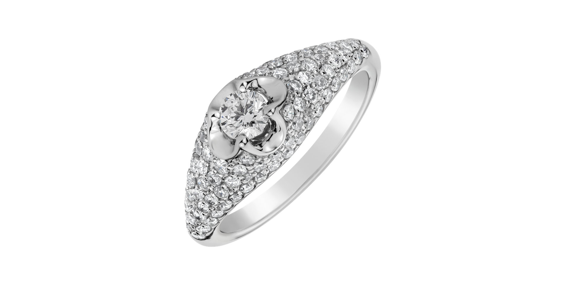 Prsteň s diamantmi Deluxe Quatrefoil