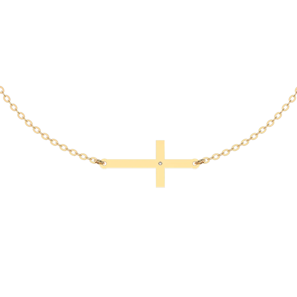 Náramok s diamantom Little Cross