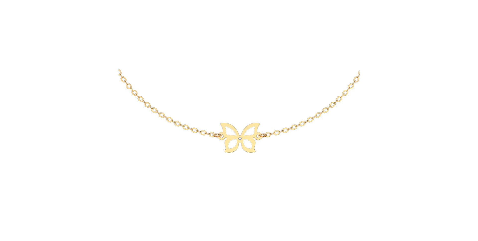Náramok s diamantom Gold Butterfly