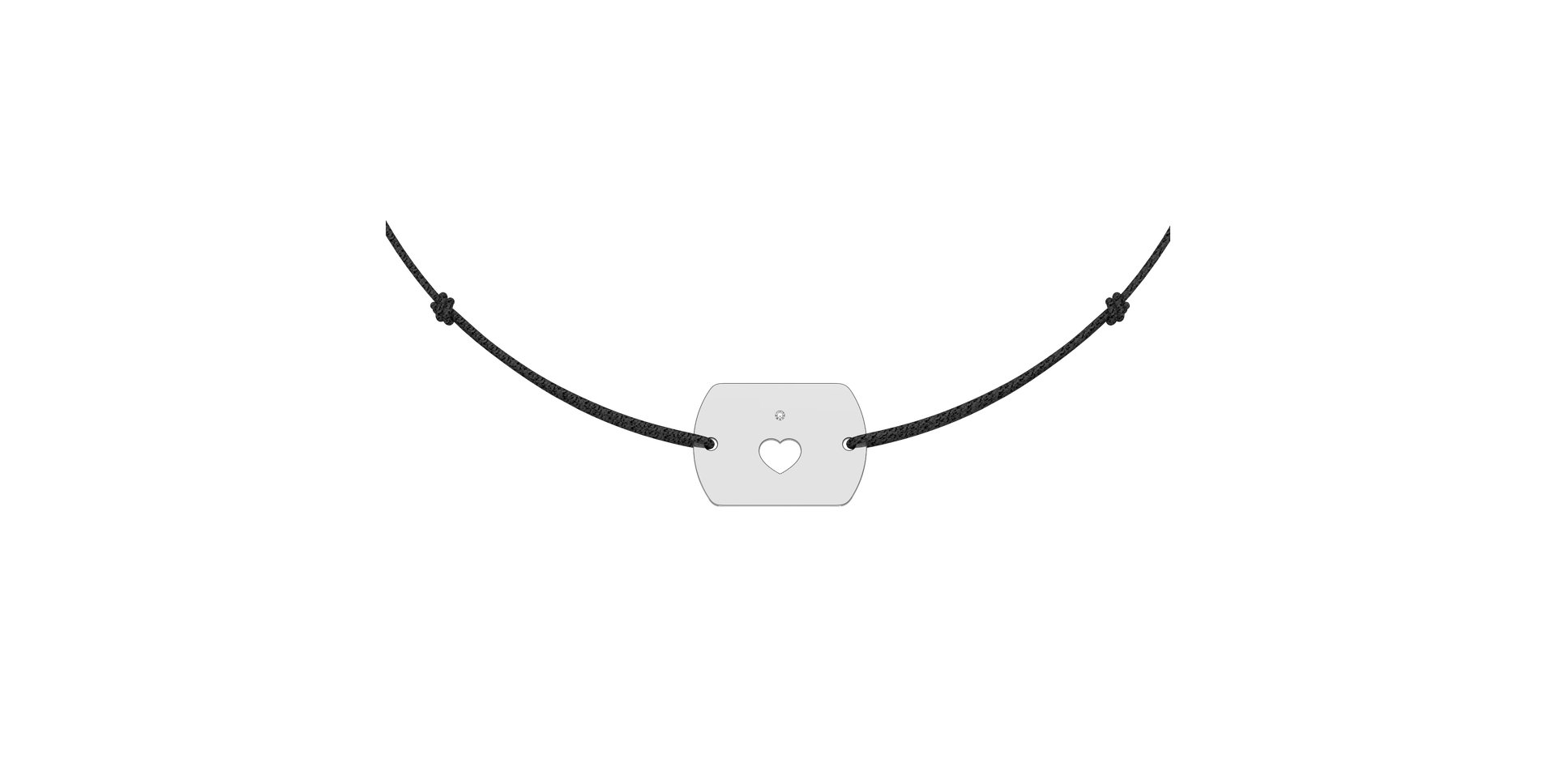 Diamantový náramok so šnúrkou Heart Stamp