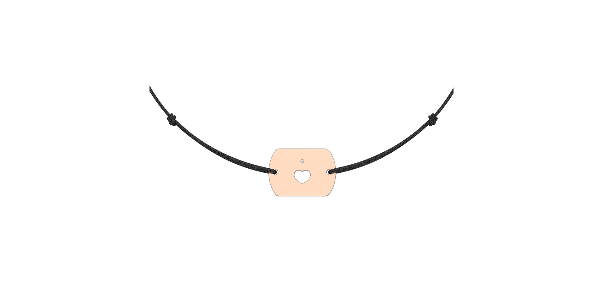 Diamantový náramok so šnúrkou Heart Stamp