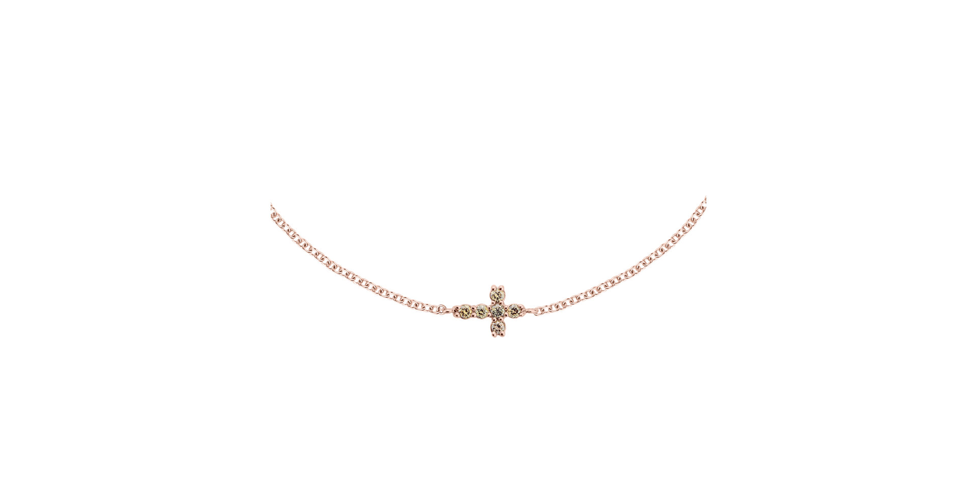 Náramok s hnedými diamantmi Shiny Cross