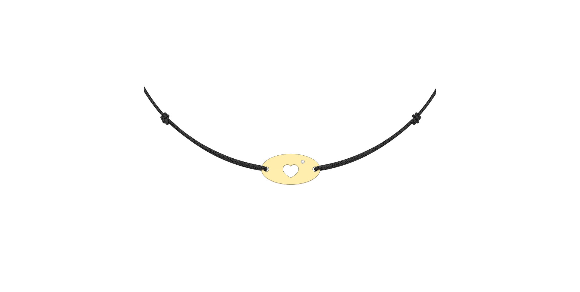 Diamantový náramok so šnúrkou Gold Heart
